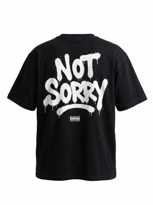Black NOT SORRY tee